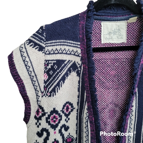 Anthropologie Angel Of The North Wool Cardigan Sweater Vest - Picture 3 of 11